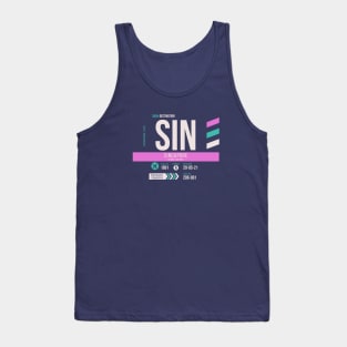 Singapore (SIN) Airport Code Baggage Tag Tank Top